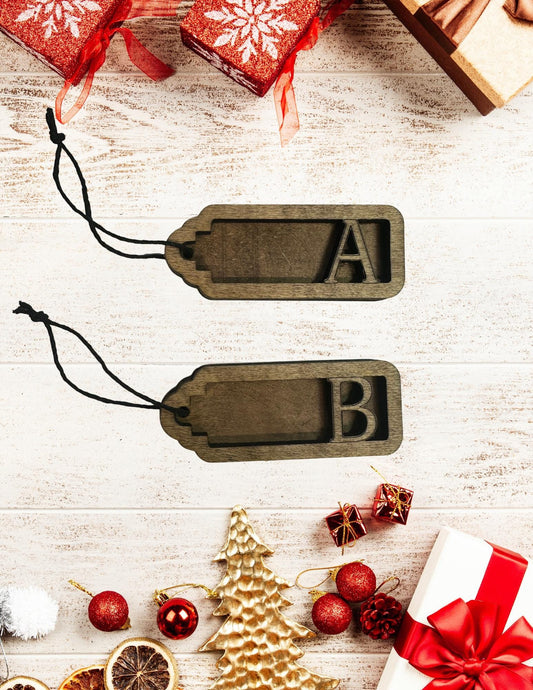 Multi-layered Personalized Bold Letter Gift Tag