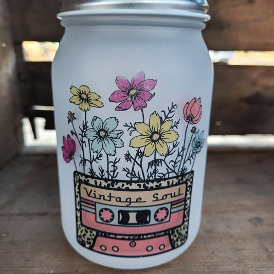 Vintage Soul Mason Jar Glass Cup