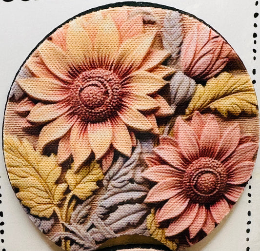 Pastel Sunflower Car Coaster
