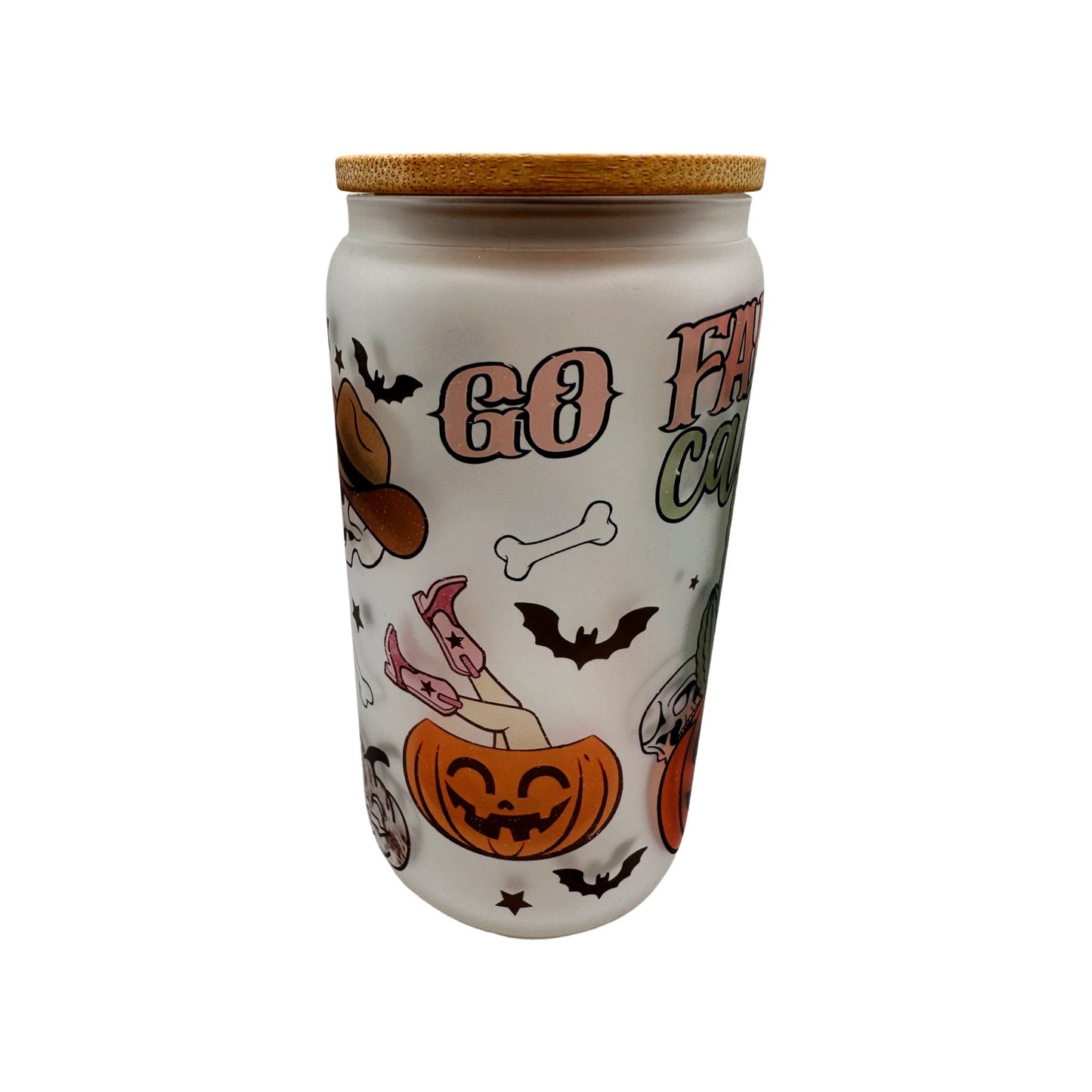 Go Fall On A Cactus Halloween Glass Cup