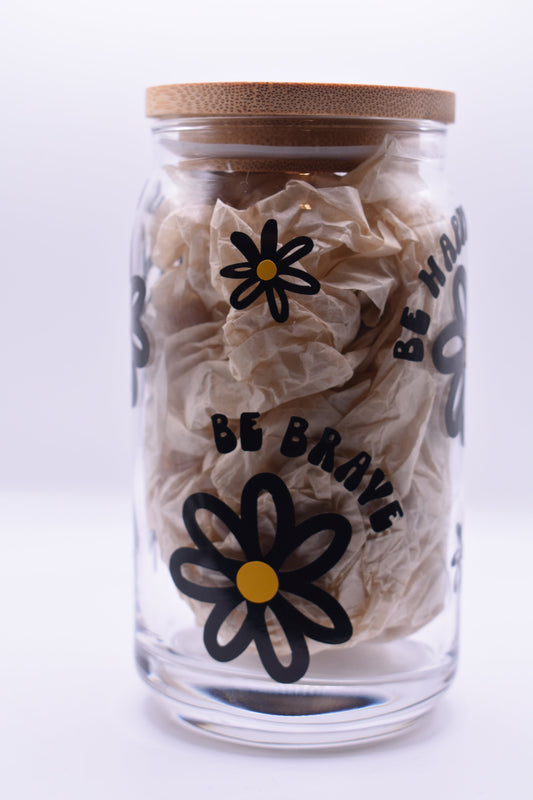 Positive Daisy Beer Can Glass