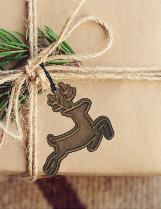 Multi-layered Personalized Reindeer Gift Tag