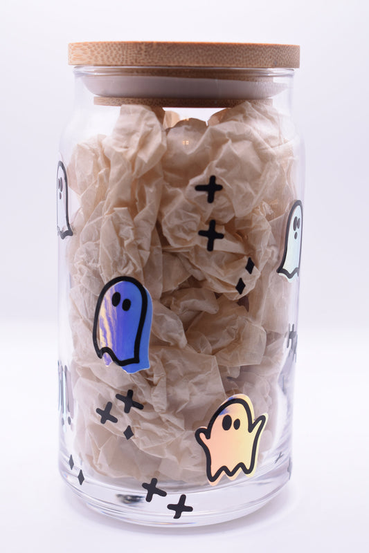 Boo Ghost Beer Can Glass Cup