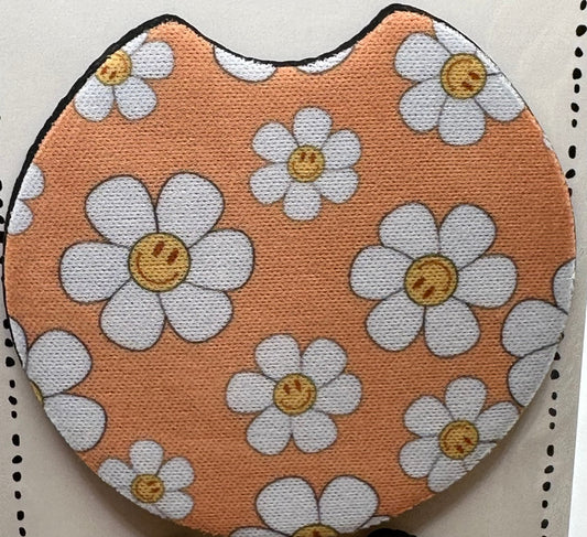 Daisy smiley face Car coaster