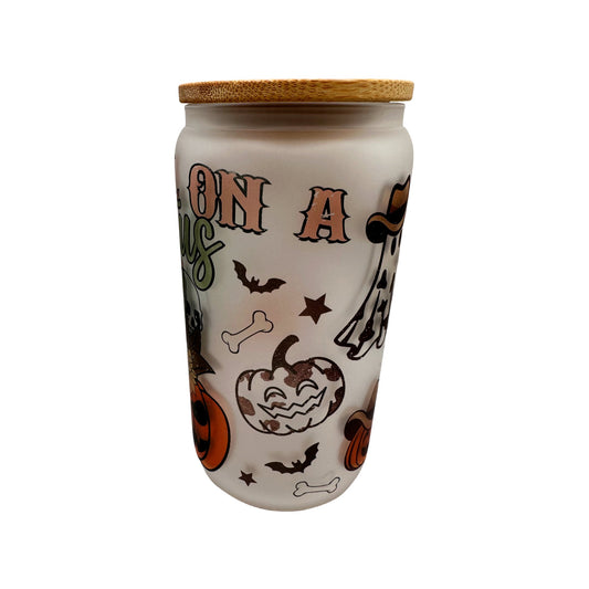 Go Fall On A Cactus Halloween Glass Cup