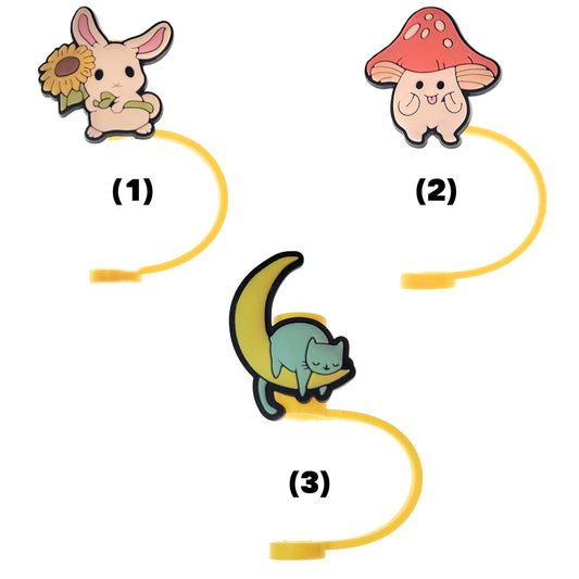 Cute animal straw caps