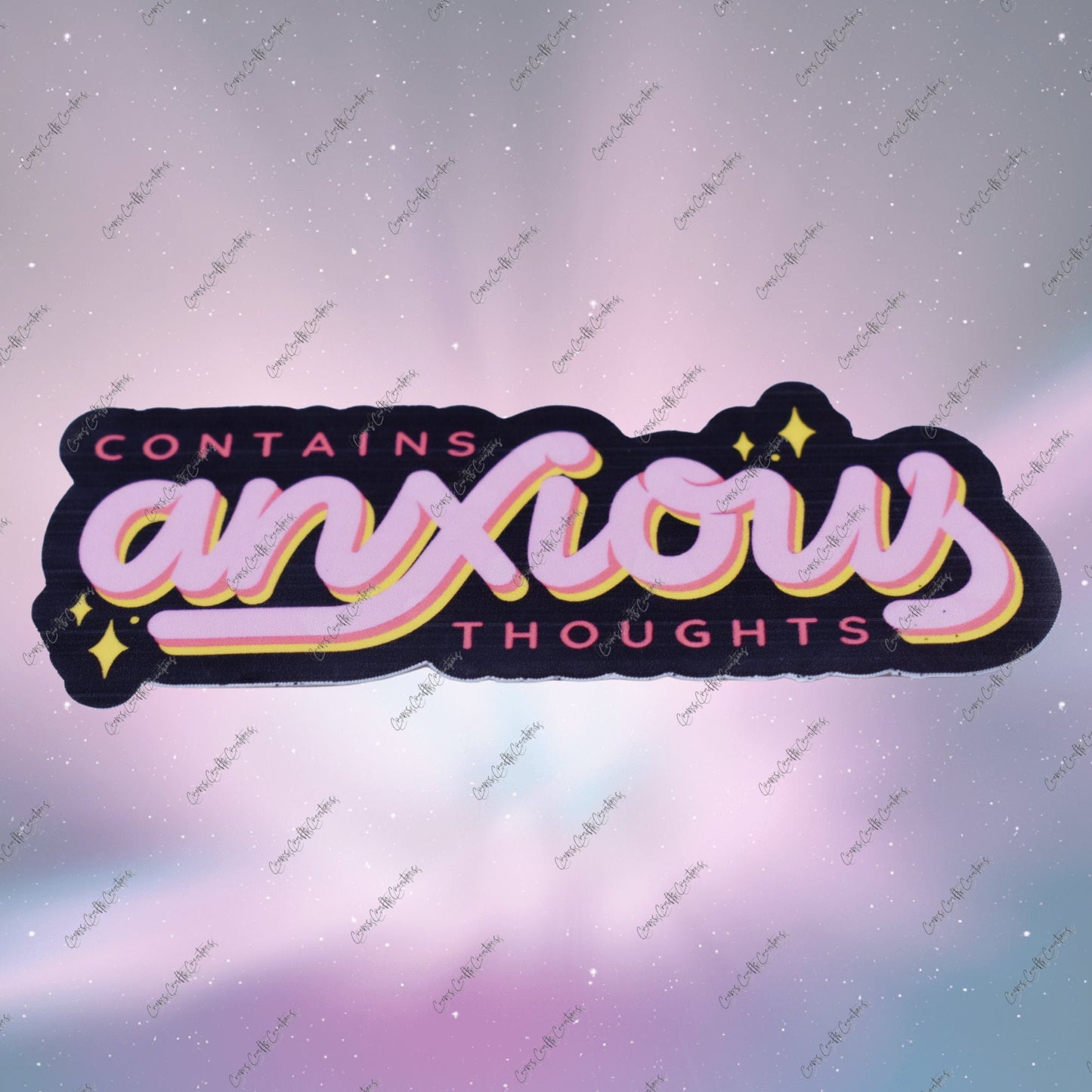 Contains Anxious Thoughts Clear Sticker
