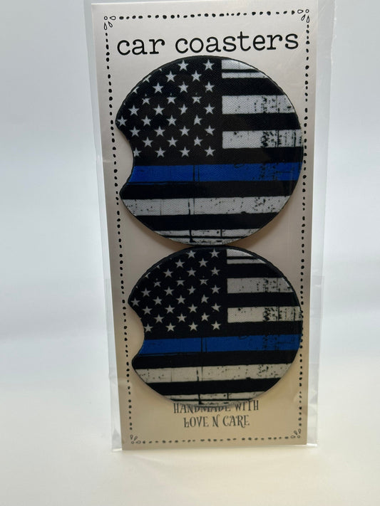 Back the Blue Car Coaster