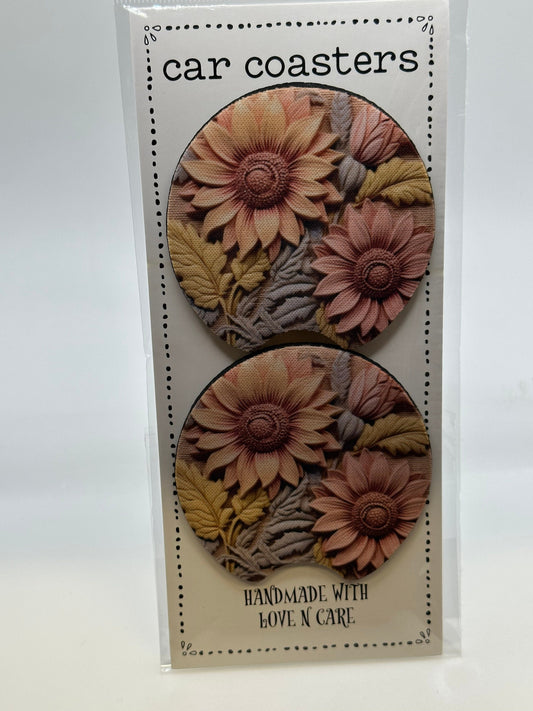 Pastel Sunflower Car Coaster