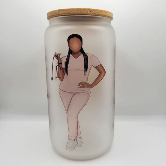 Cheetah Nurse Glass Cup