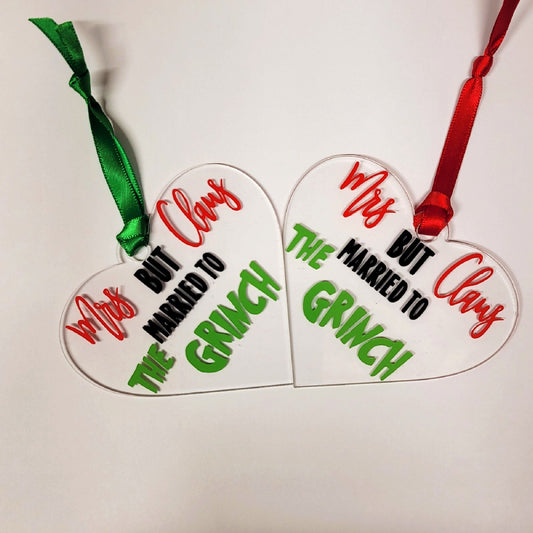 Mrs. Claus But Married to the Grinch Ornament