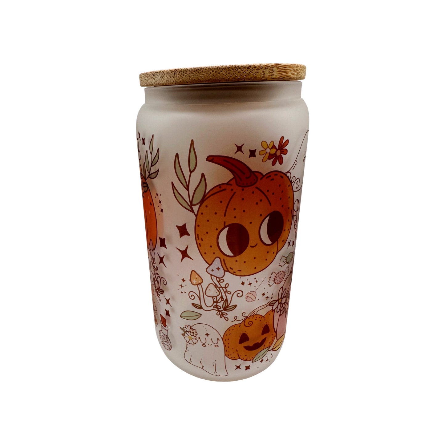 Retro Ghost and Pumpkin Glass