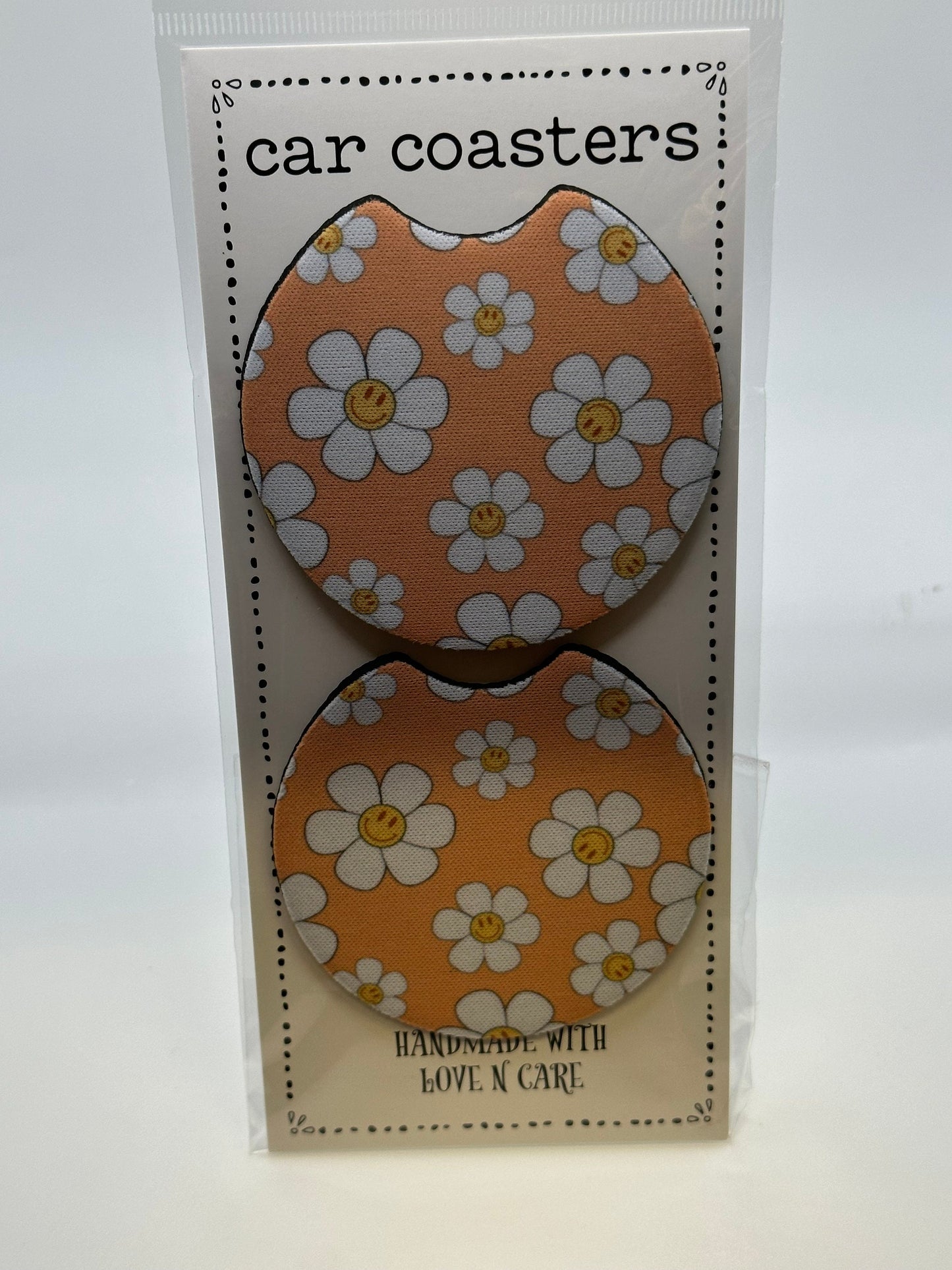Daisy smiley face Car coaster