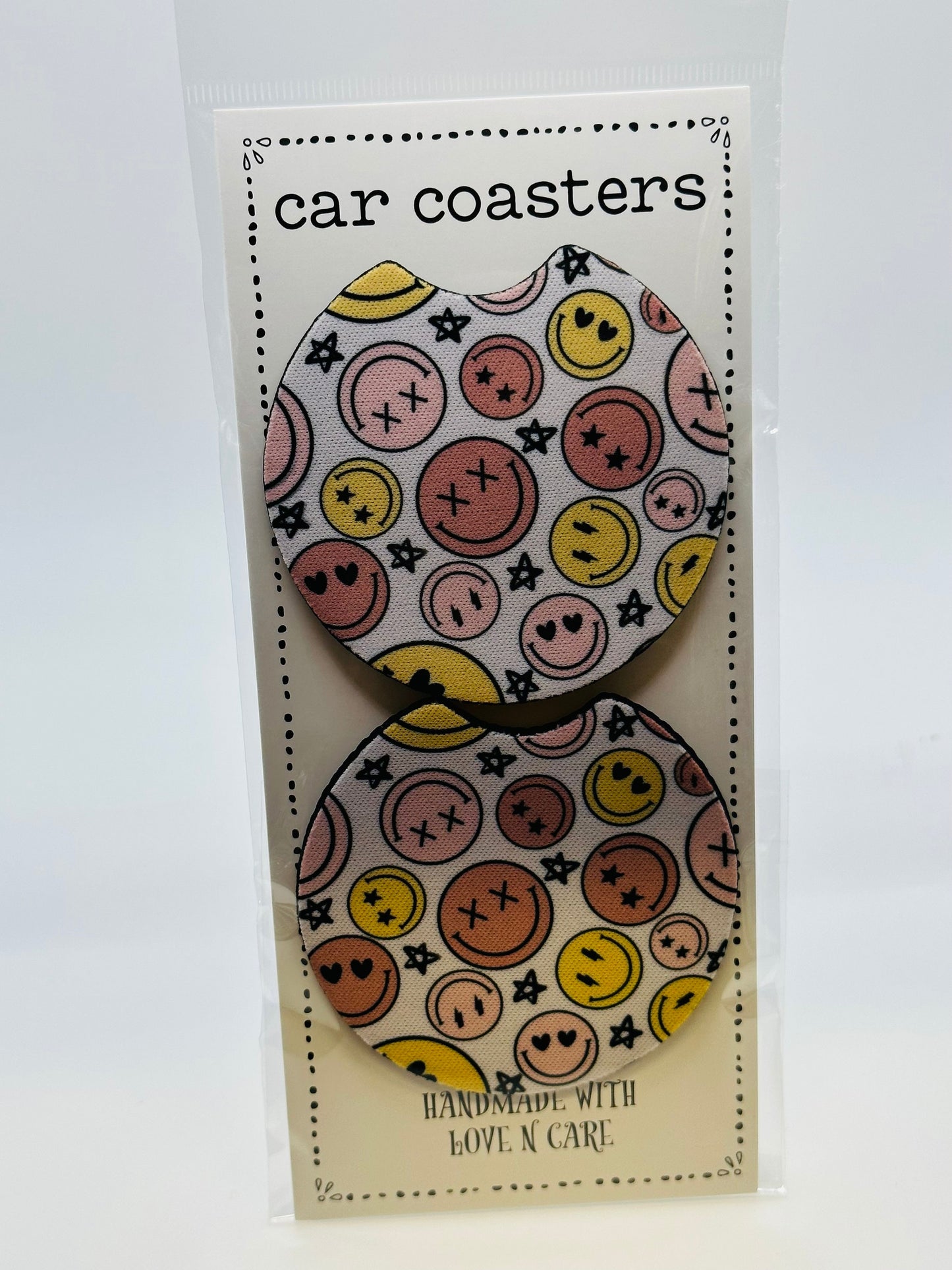 X Smiley Car Coaster