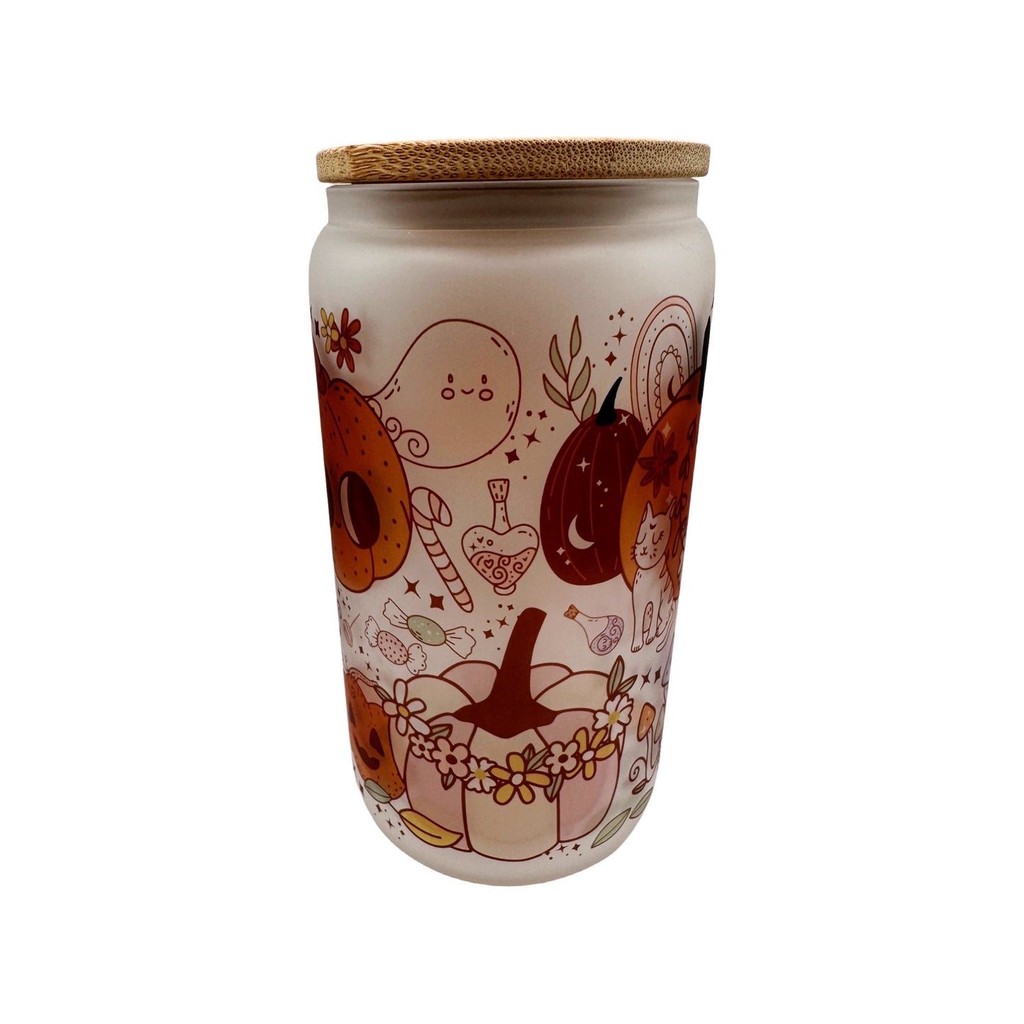 Retro Ghost and Pumpkin Glass