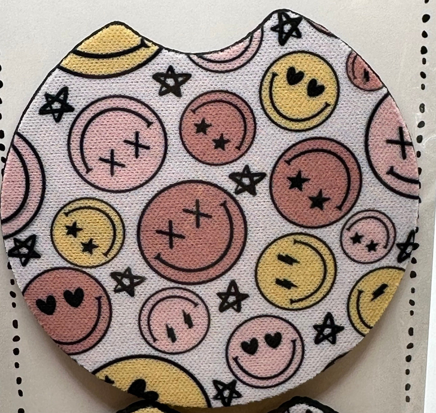 X Smiley Car Coaster