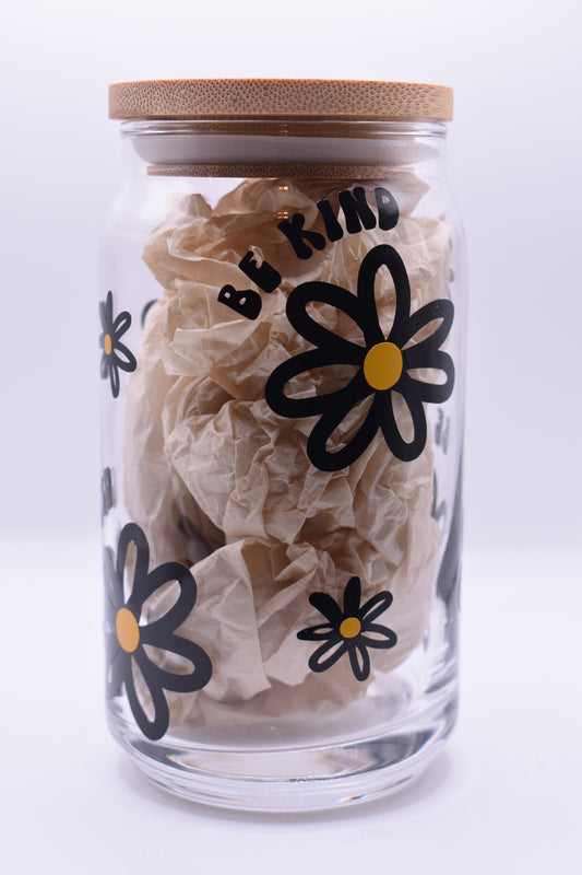 Positive Daisy Beer Can Glass