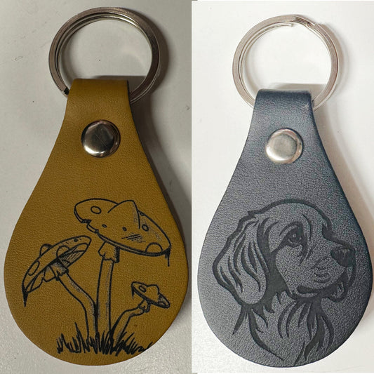 Personalized Engraved Leather Key Chain