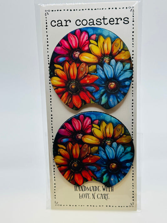 Colorful Flower Car Coaster