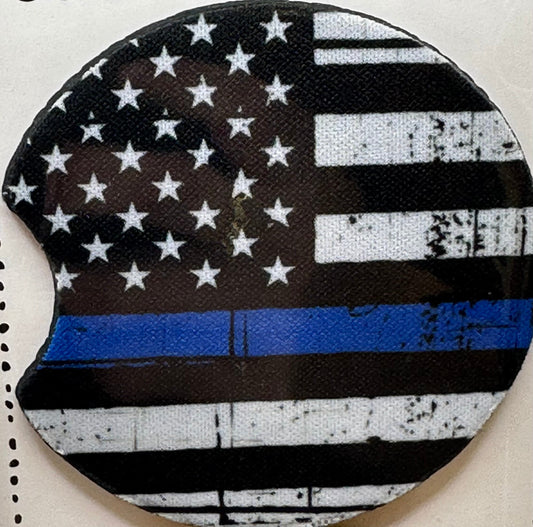 Back the Blue Car Coaster