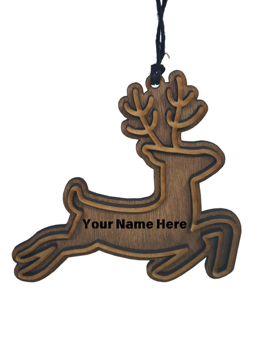 Multi-layered Personalized Reindeer Gift Tag