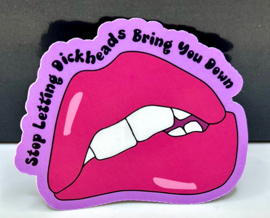 Stop Letting Dickheads Bring You Down Sticker