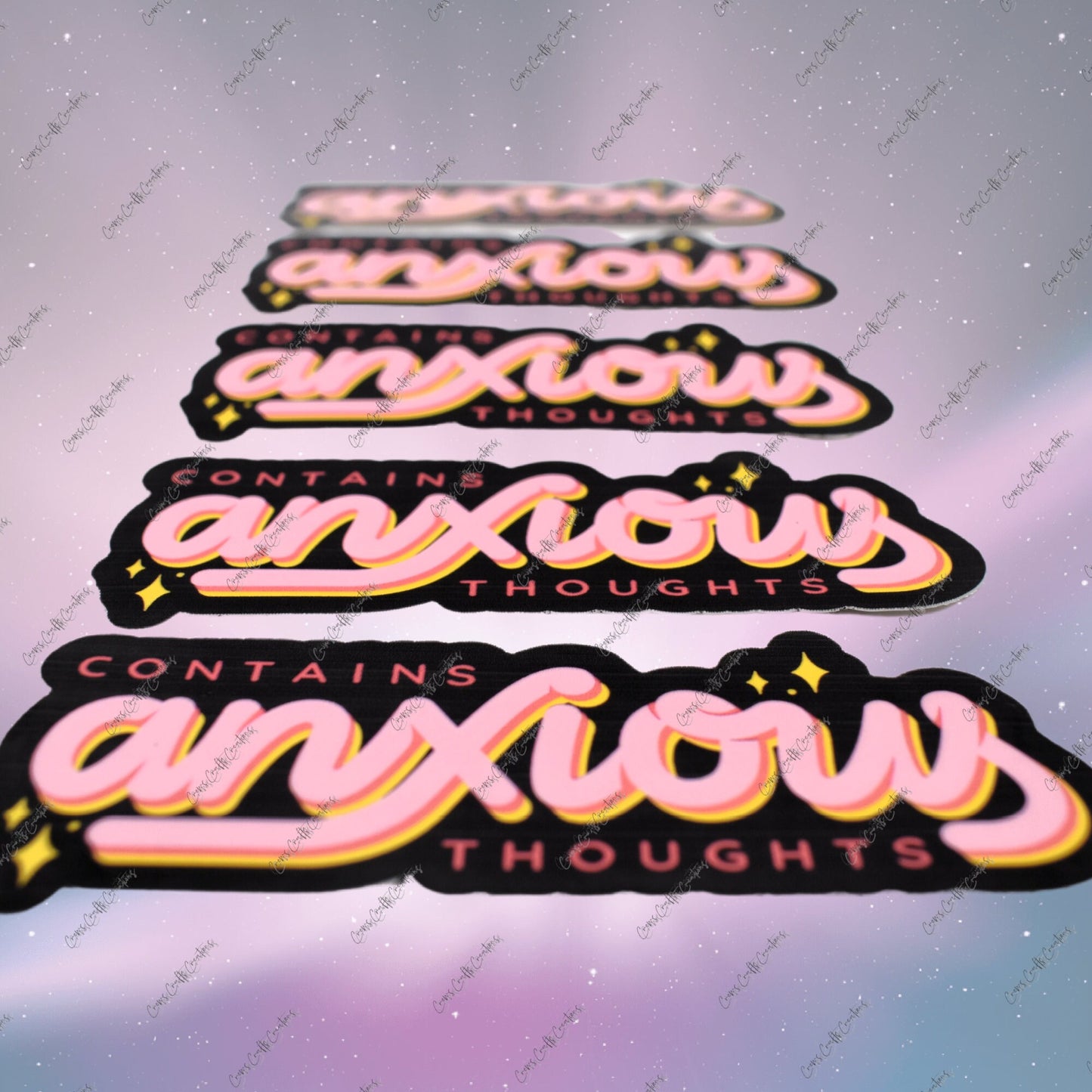 Contains Anxious Thoughts Clear Sticker