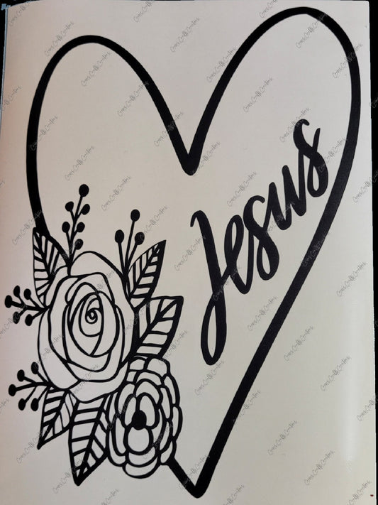 Jesus & Flower Car Decal