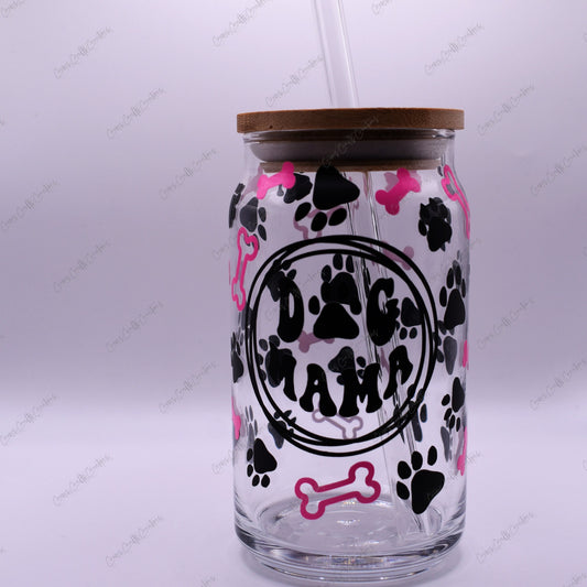 Dog Mama Glass Cup