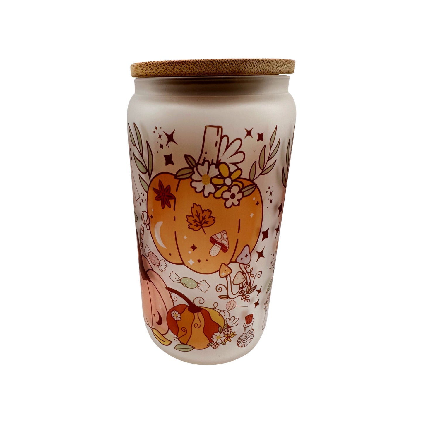 Retro Ghost and Pumpkin Glass