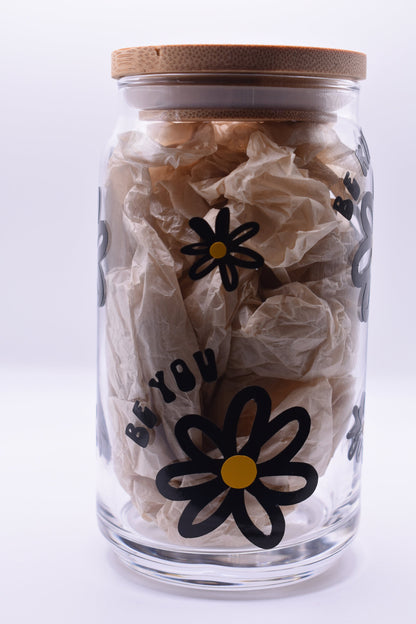 Positive Daisy Beer Can Glass