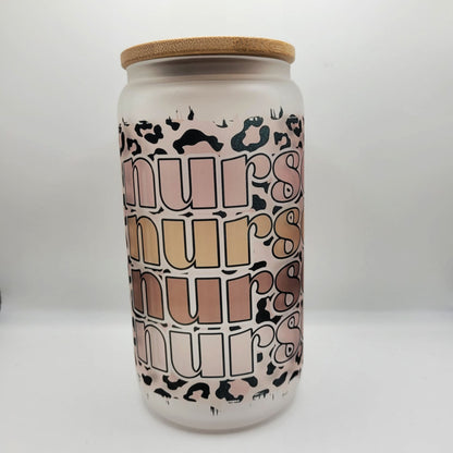 Cheetah Nurse Glass Cup