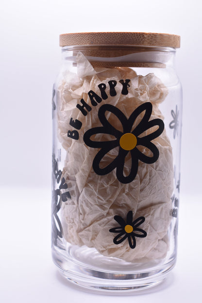 Positive Daisy Beer Can Glass