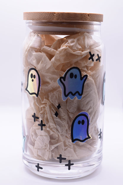 Boo Ghost Beer Can Glass Cup