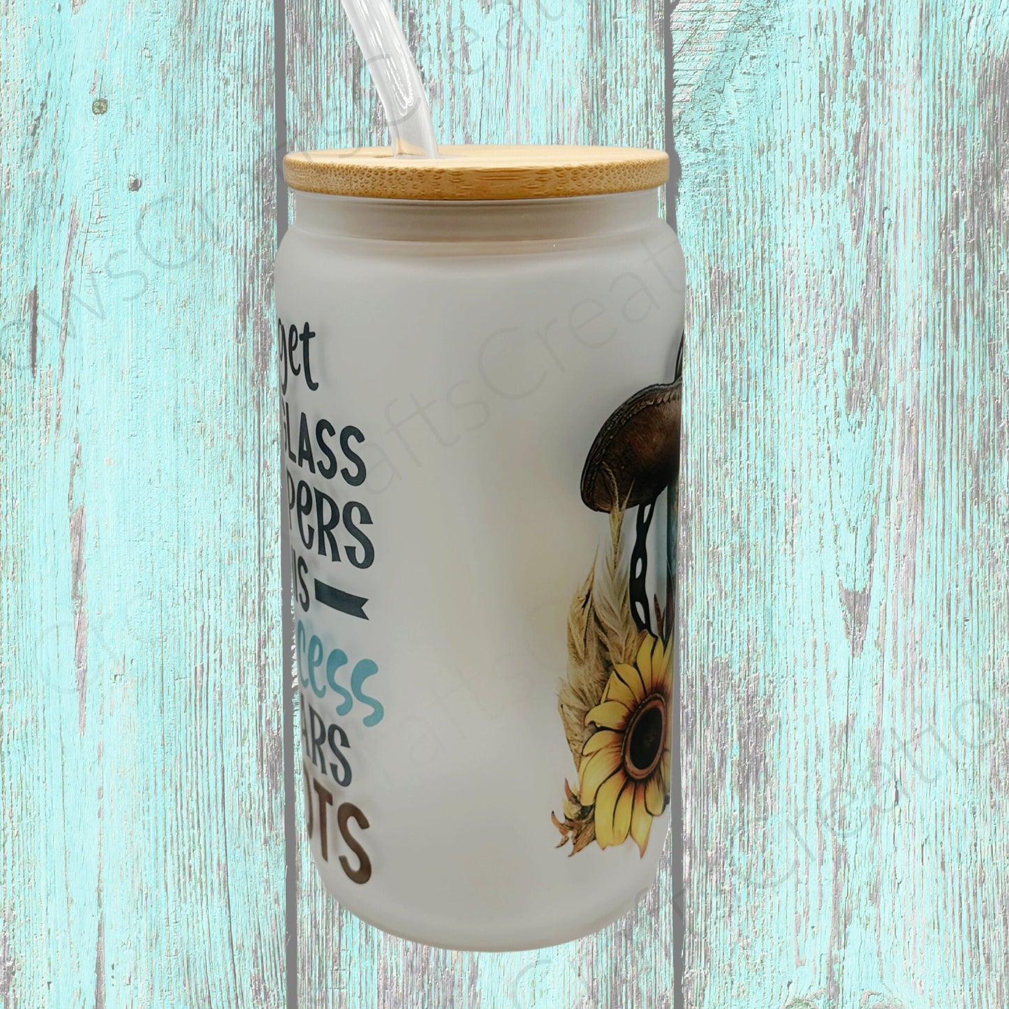 Sunflower Western Glass Cup