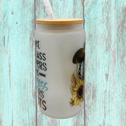 Sunflower Western Glass Cup